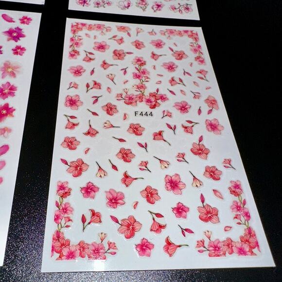 Pink Nail Art Stickers! Spring Summer Flower Designs - Picture 2 of 5
